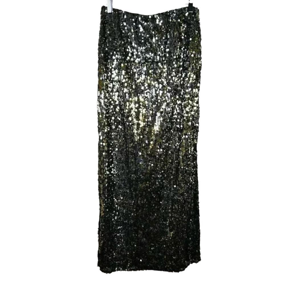 Lulumar Size Large Sequin Skirt Party New Year Shiny Sparkly Formal Gold Silver